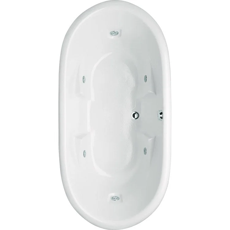 Combination Tub Designer Collection Aimee 72 x 36 x 24 Inch Drop-In Center Drain White Oval