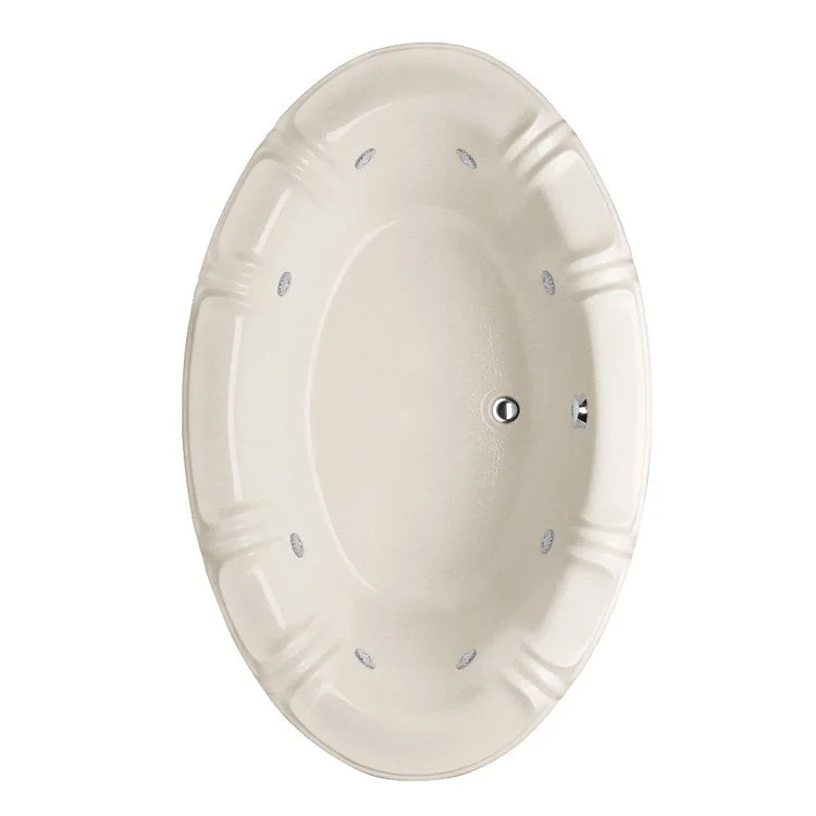 Combination Tub Designer Collection Alyssa 66 x 42 x 19-3/4 Inch Drop-In Center Drain Biscuit Oval