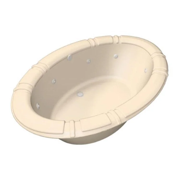 Combination Tub Designer Collection Alyssa 78 x 48 x 19-3/4 Inch Drop-In Center Drain Bone Oval