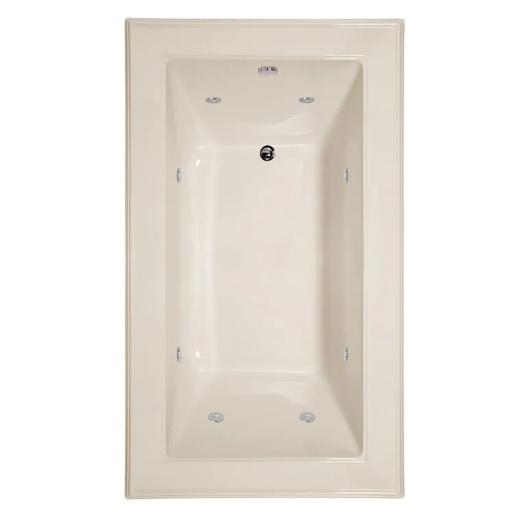 Combination Tub Designer Collection Angel 72 x 42 x 22 Inch Drop-In End Drain Biscuit Rectangle