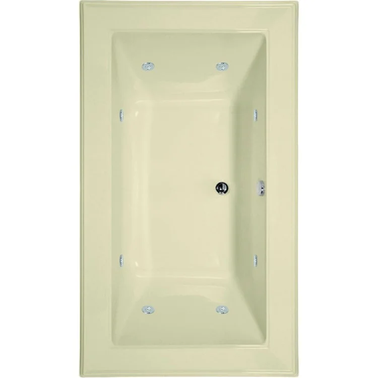 Combination Tub Designer Collection Angel 66 x 42 x 22 Inch Drop-In Center Drain Bone Rectangle