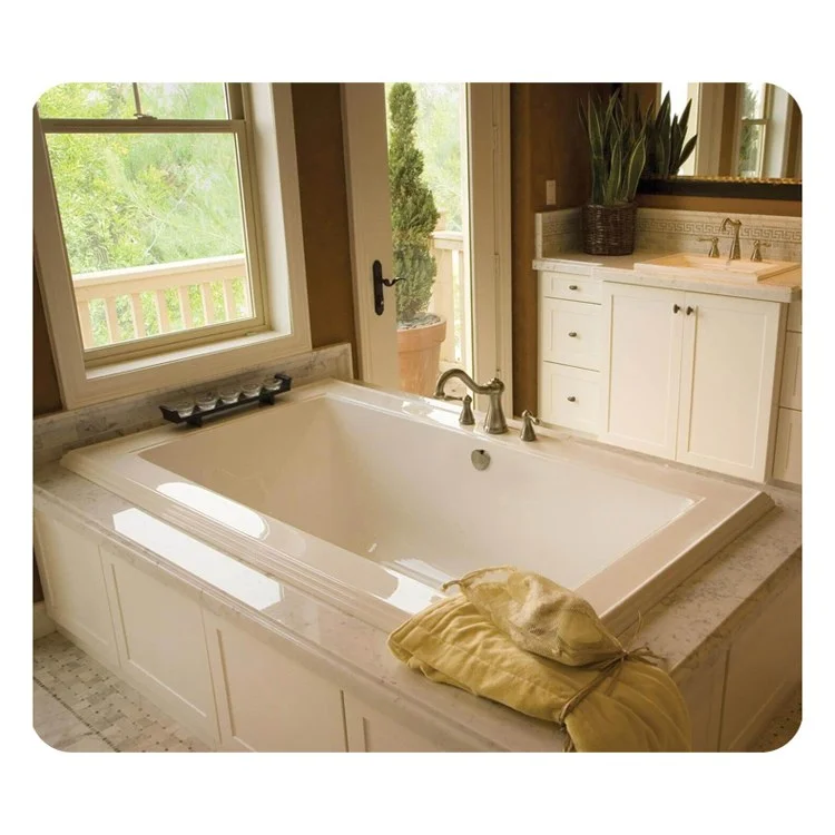 Combination Tub Designer Collection Angel 72 x 42 x 22 Inch Drop-In Center Drain Bone Rectangle