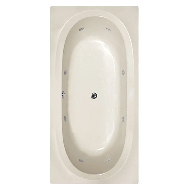 Combination Tub Designer Collection Caribe 72 x 36 x 19 Inch Drop-In Center Drain Biscuit Rectangle