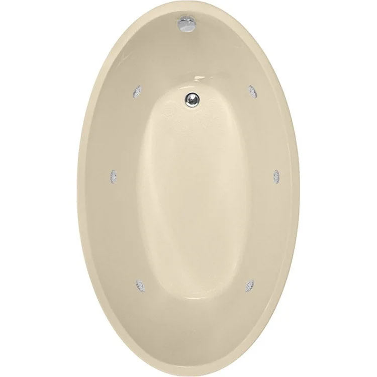 Combination Tub Designer Collection Carli 72 x 40 x 27 Inch Drop-In End Drain Bone Oval