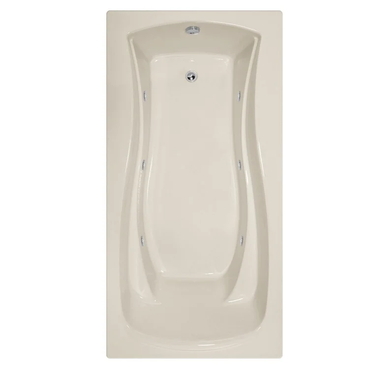 Combination Tub Designer Collection Charlotte 72 x 36 x 19 Inch Drop-In End Drain Biscuit Rectangle