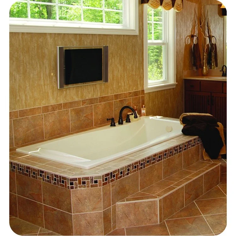 Combination Tub Designer Collection Charlotte 72 x 36 x 19 Inch Drop-In End Drain Bone Rectangle