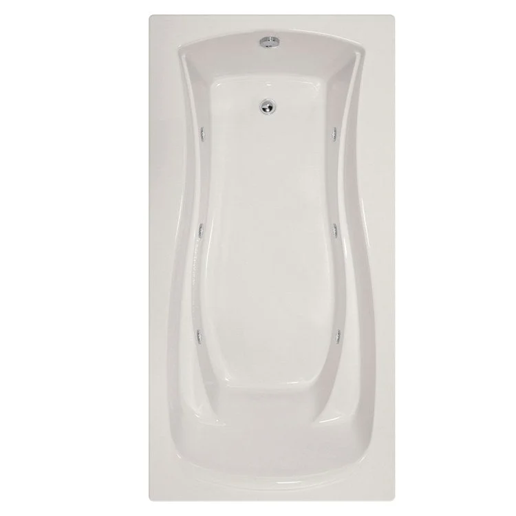 Combination Tub Designer Collection Charlotte 72 x 36 x 19 Inch Drop-In End Drain White Rectangle