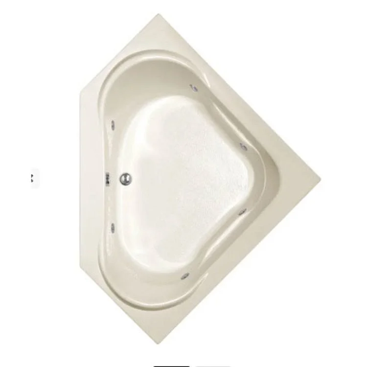 Combination Tub Designer Collection Clarissa 55 x 55 x 21 Inch with Sloping Headrest Bone Corner