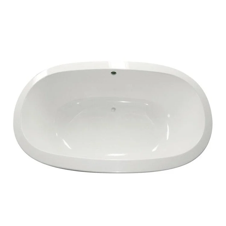 Combination Tub Ston Collection Corazon 66 x 45 x 19 Inch Drop-In Center Drain Biscuit Oval