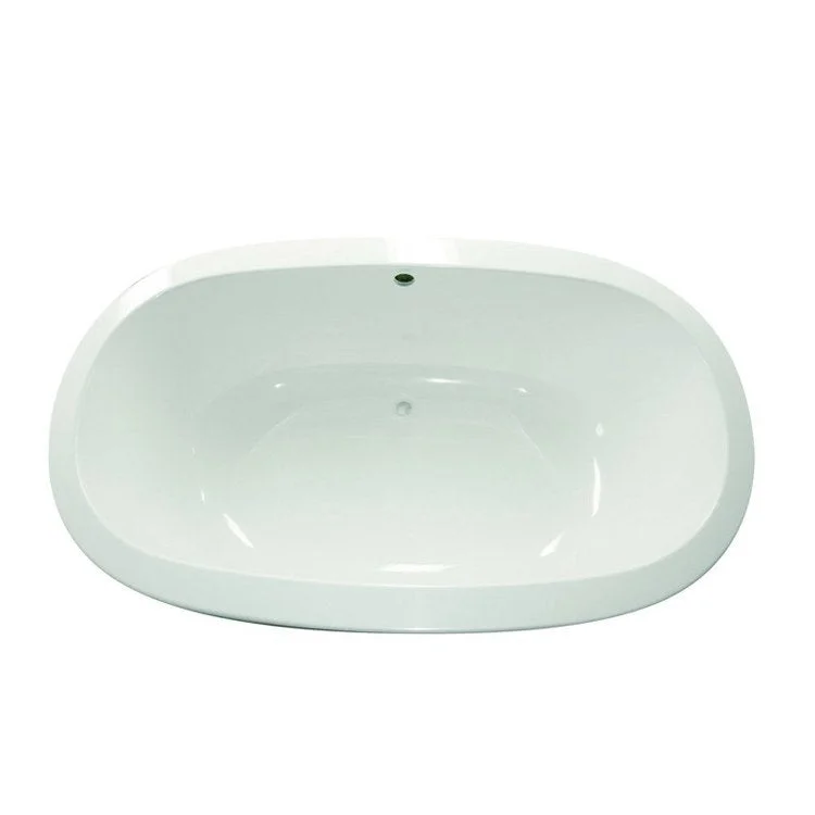 Combination Tub Ston Collection Corazon 74 x 44 x 19 Inch Drop-In Center Drain Almond Oval