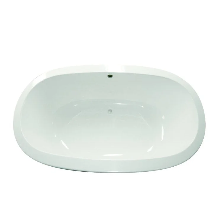 Combination Tub Ston Collection Corazon 74 x 45 x 21 Inch Drop-In Center Drain Biscuit Oval