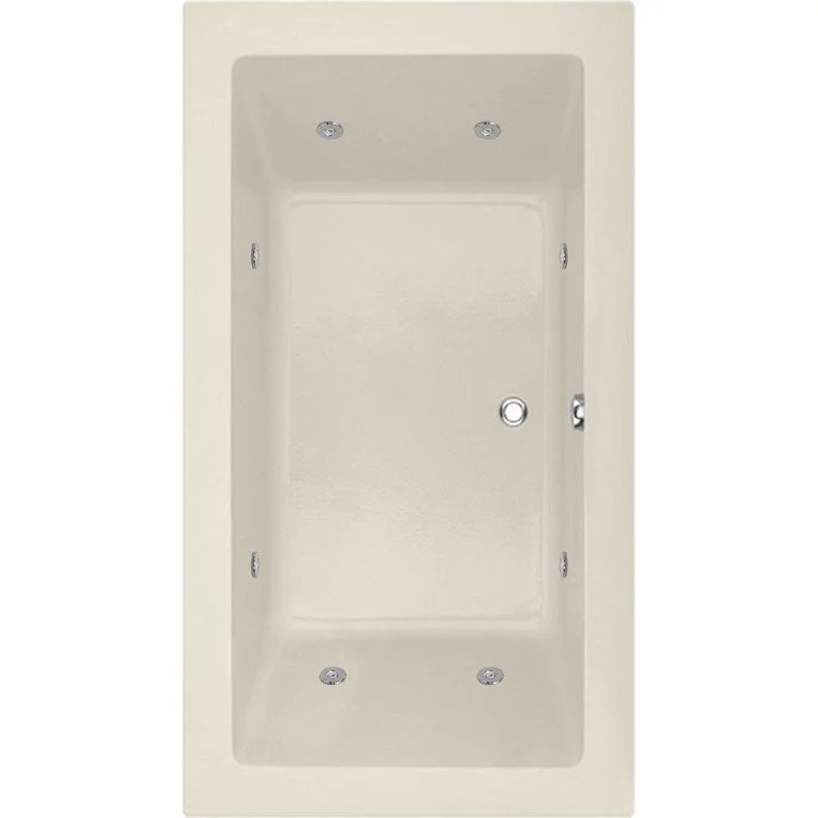 Combination Tub Designer Collection Danika 73 x 41 x 21 Inch Drop-In Side Center Drain Biscuit Rectangle