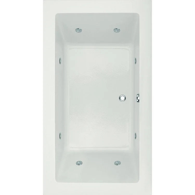 Combination Tub Designer Collection Danika 73 x 41 x 21 Inch Drop-In Side Center Drain White Rectangle