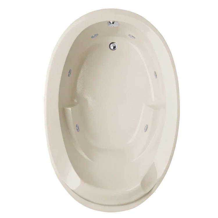 Combination Tub Designer Collection Deanna 60 x 36 x 22 Inch Drop-In End Drain Biscuit Oval