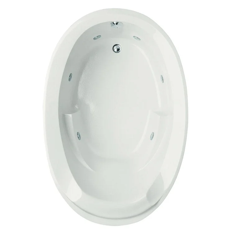 Combination Tub Designer Collection Deanna 60 x 36 x 22 Inch Drop-In End Drain White Oval