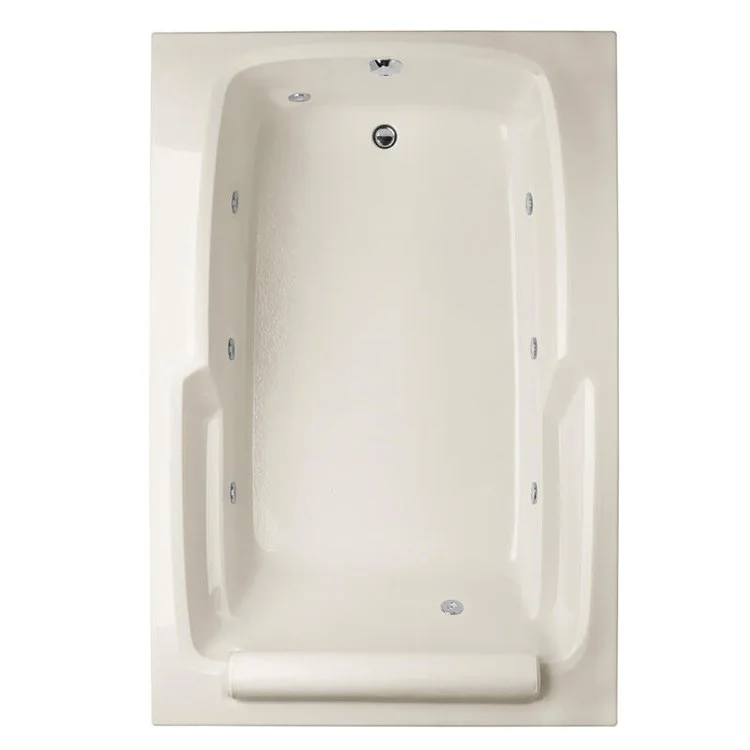 Combination Tub Designer Collection Duo 66 x 42 x 19 Inch Drop-In End Drain Bone Rectangle