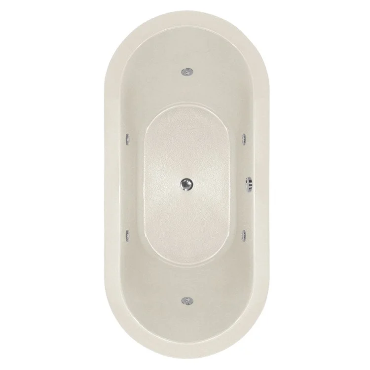 Combination Tub Designer Collection Elle 72 x 36 x 19 Inch Drop-In Center Drain Biscuit Oval