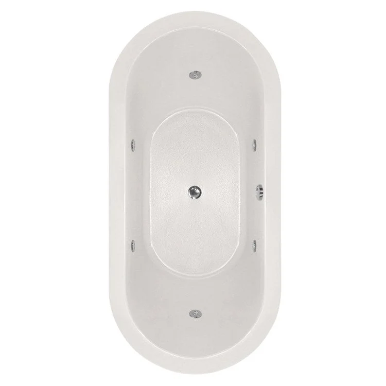 Combination Tub Designer Collection Elle 72 x 36 x 19 Inch Drop-In Center Drain White Oval