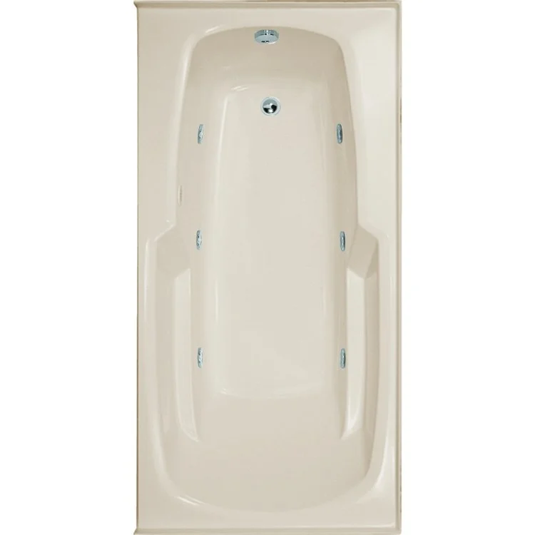 Combination Tub Designer Collection Entre 60 x 32 x 18 Inch Drop-In Left Hand Drain Almond Rectangle