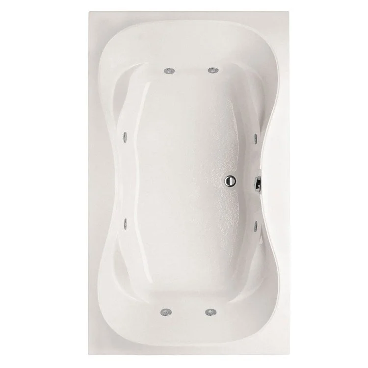 Combination Tub Designer Collection Evansport 72 x 42 x 21 Inch Drop-In Center Drain White Rectangle