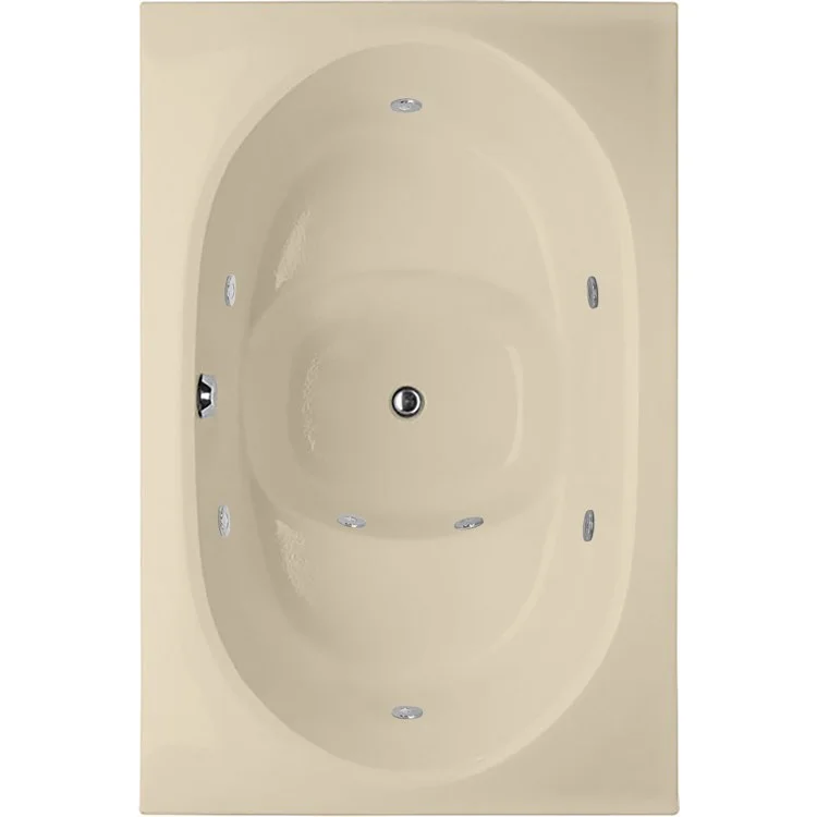 Combination Tub Designer Collection Fuji 60 x 40 x 26 Inch Drop-In Center Drain Bone Rectangle