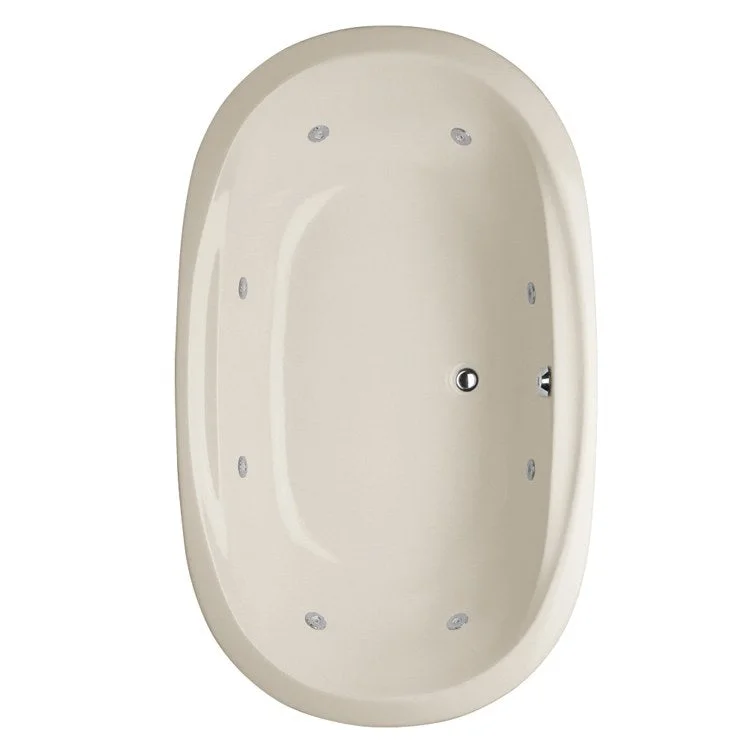 Combination Tub Designer Collection Galaxie 60 x 38 x 19 Inch Drop-In Center Drain Biscuit Oval