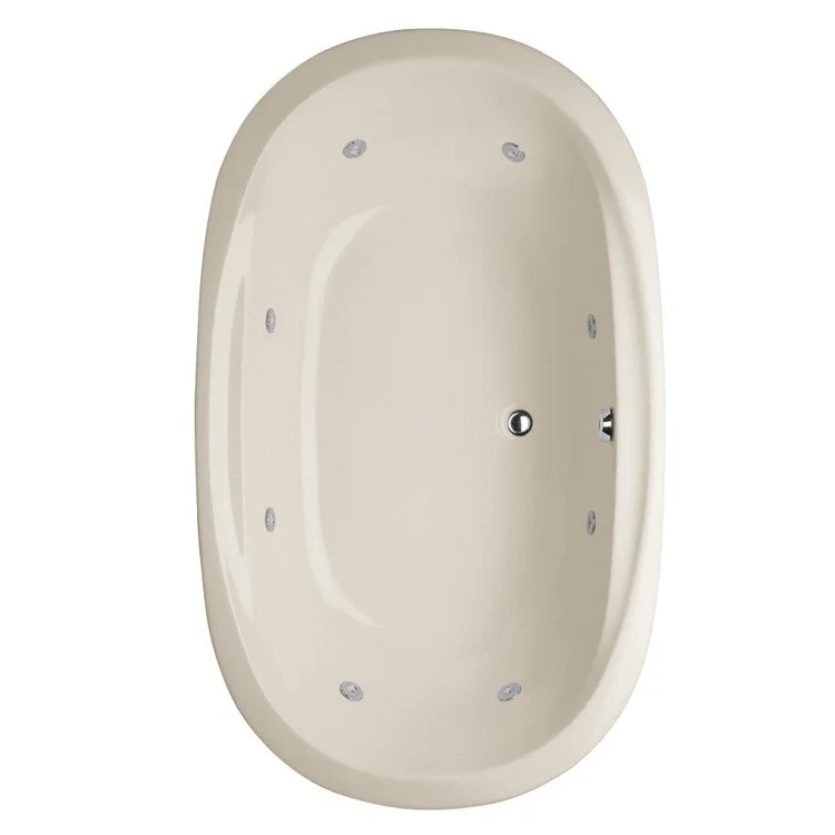 Combination Tub Designer Collection Galaxie 74 x 44 x 19 Inch Drop-In Center Drain Biscuit Oval