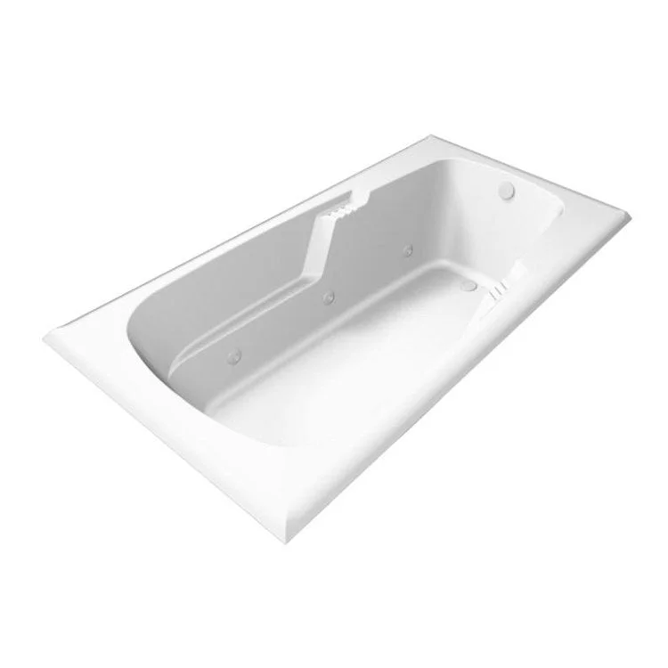 Combination Tub Designer Collection Isabella 72 x 36 x 19 Inch Drop-In End Drain White Rectangle