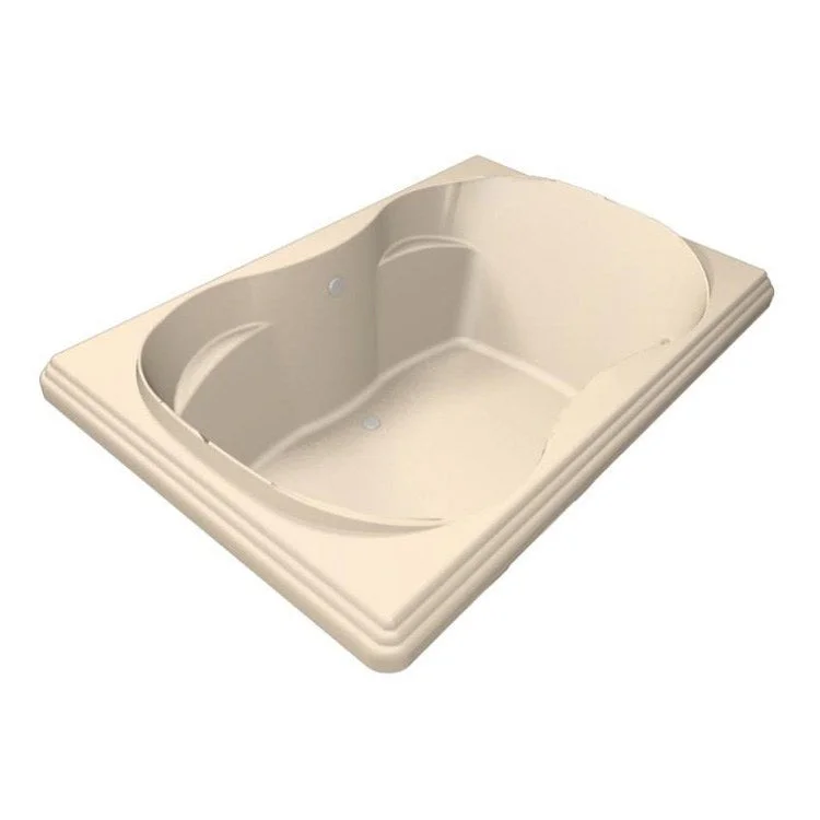 Combination Tub Designer Collection Jennifer 72 x 48 x 25 Inch Drop-In Center Drain Bone Rectangle