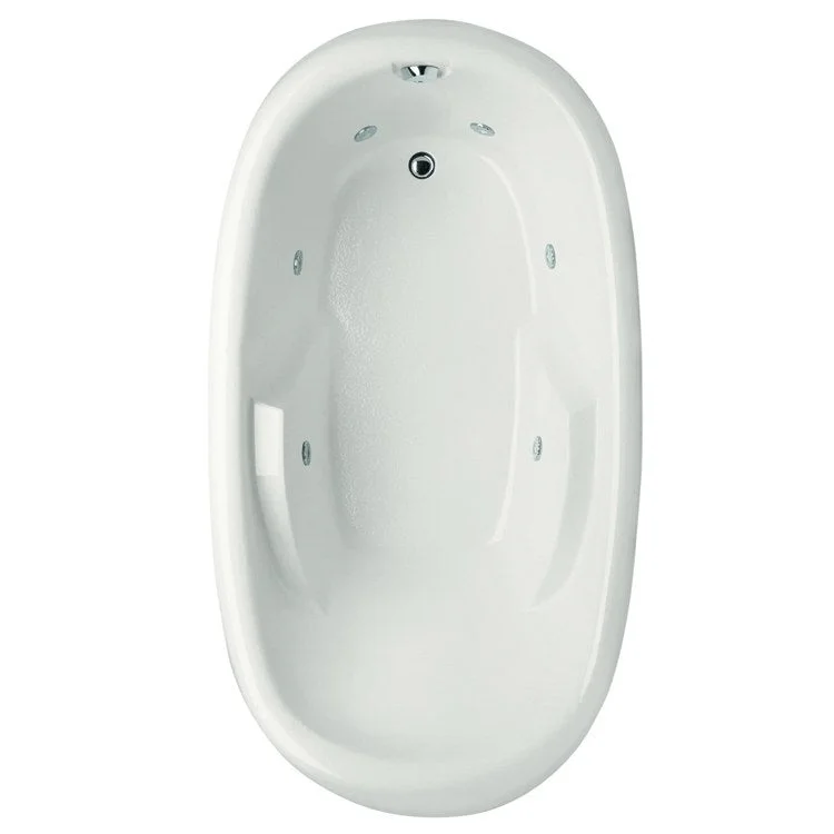 Combination Tub Designer Collection Kimberly 66 x 40 x 24 Inch Drop-In End Drain White Oval