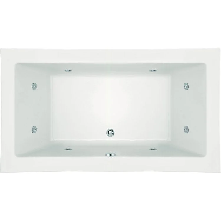 Combination Tub Designer Collection Lacey 72 x 54 x 15 Inch Drop-In Center Drain Biscuit ADA Rectangle