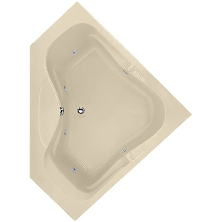 Combination Tub Designer Collection Lara 60 x 60 x 19 Inch Bone Corner