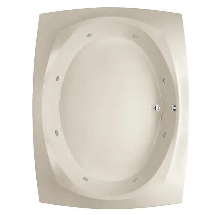 Combination Tub Designer Collection Largo 82 x 64 x 19 Inch Drop-In Center Drain Biscuit Rectangle