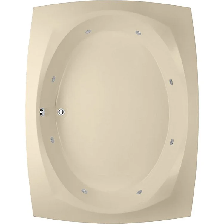 Combination Tub Designer Collection Largo 82 x 64 x 19 Inch Drop-In Center Drain Bone Rectangle