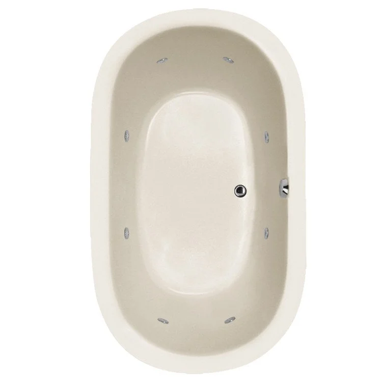 Combination Tub Designer Collection Lorraine 60 x 42 x 22 Inch Drop-In Center Drain Biscuit Oval