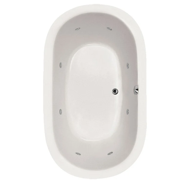 Combination Tub Designer Collection Lorraine 60 x 42 x 22 Inch Drop-In Center Drain White Oval