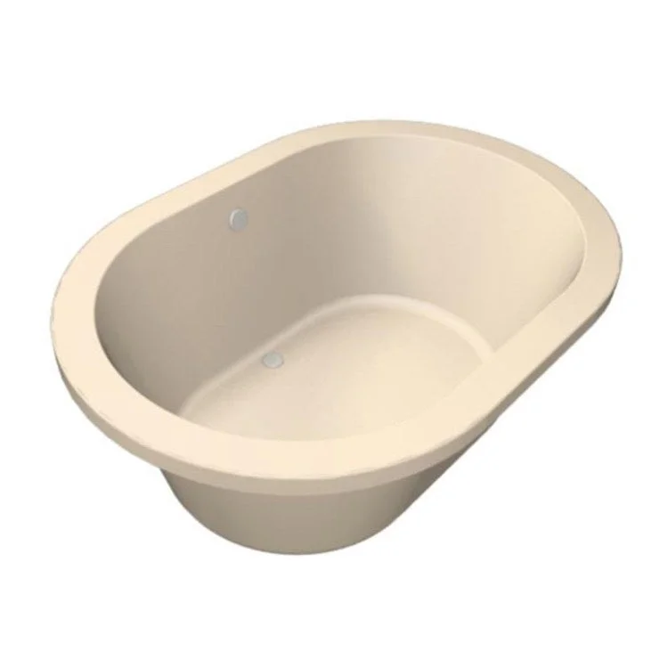 Combination Tub Designer Collection Lorraine 74 x 44 x 22 Inch Drop-In Center Drain Bone Oval