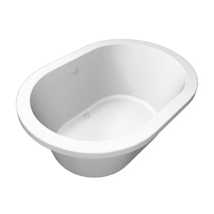 Combination Tub Designer Collection Lorraine 74 x 44 x 22 Inch Drop-In Center Drain White Oval