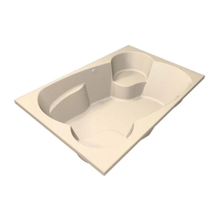 Combination Tub Designer Collection Makyla 75 x 48 x 21 Inch Drop-In Bone