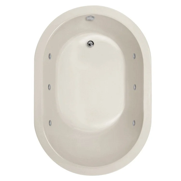 Combination Tub Designer Collection Malia 60 x 42 x 21 Inch Drop-In End Drain Biscuit Oval