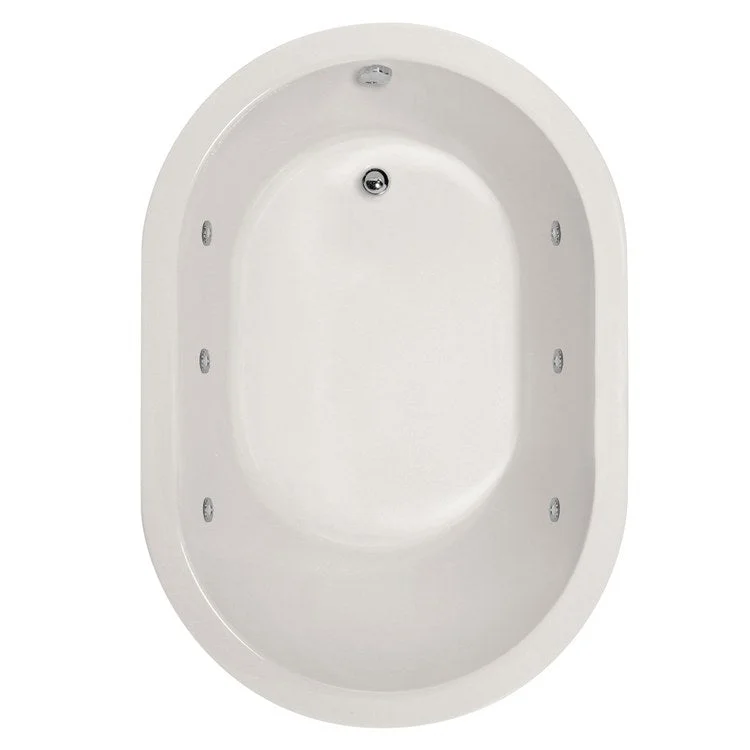 Combination Tub Designer Collection Malia 60 x 42 x 21 Inch Drop-In End Drain White Oval