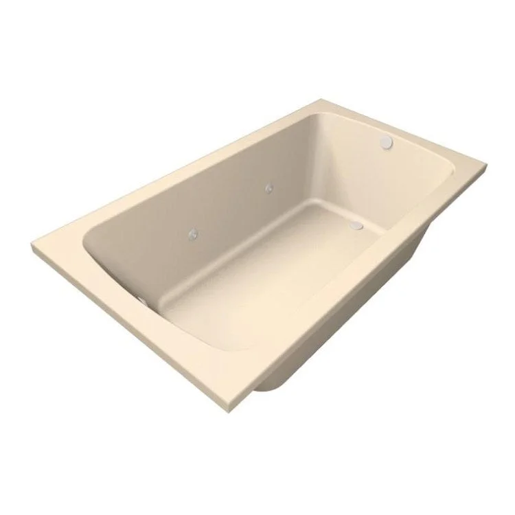 Combination Tub Designer Collection Melissa 66 x 36 x 20 Inch Drop-In End Drain Bone Rectangle