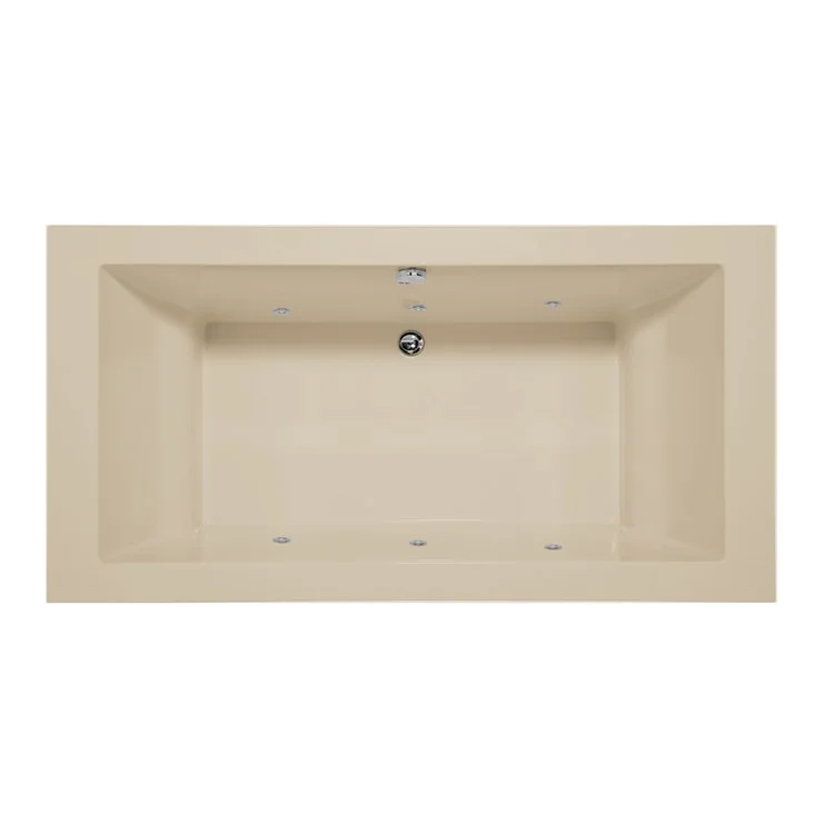 Combination Tub Designer Collection Mellenie 70 x 36 x 22 Inch Drop-In Center Drain Bone Rectangle