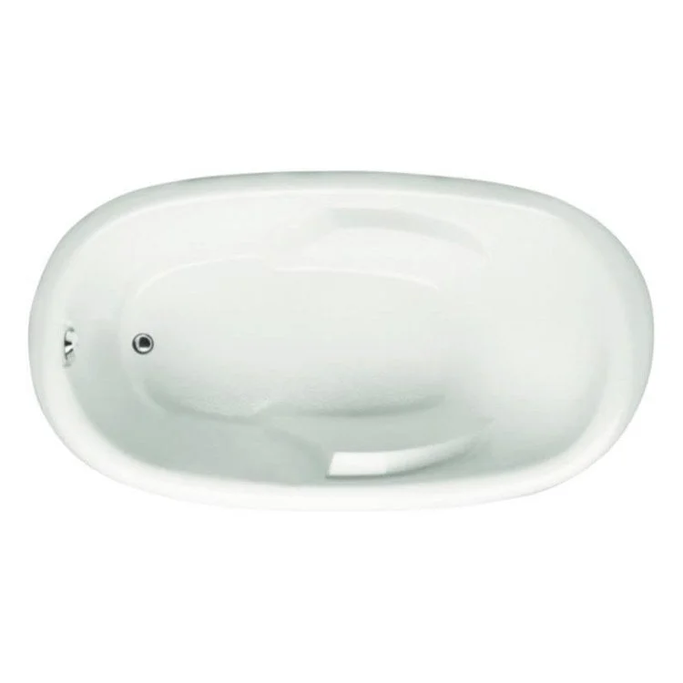 Combination Tub Ston Collection Quartz 63 x 33 x 21 Inch Drop-In End Drain White Oval