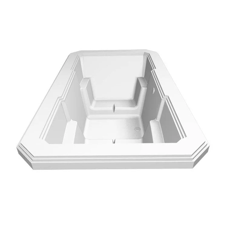 Combination Tub Designer Collection Mystique 78 x 44 x 22 Inch Drop-In White Rectangle