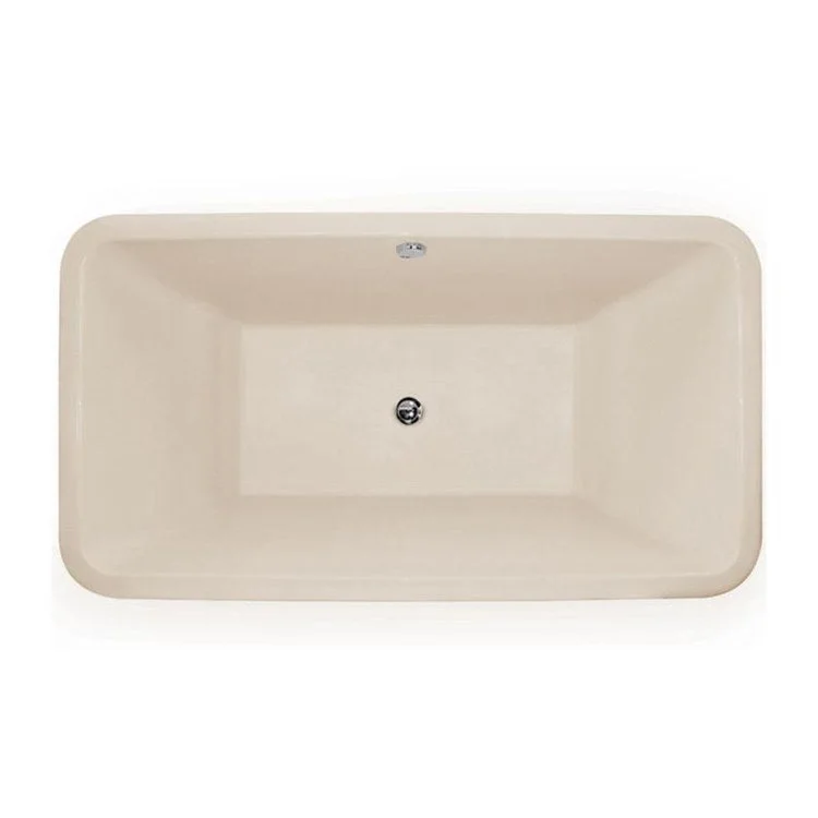 Combination Tub Designer Collection Natasha 66 x 36 x 21 Inch Drop-In Center Drain Bone Rectangle