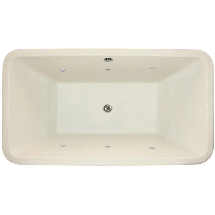 Combination Tub Designer Collection Natasha 70 x 36 x 24 Inch Drop-In Center Drain Biscuit Rectangle