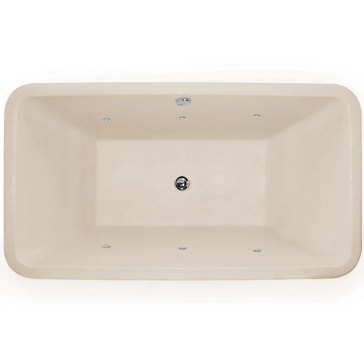 Combination Tub Designer Collection Natasha 70 x 36 x 24 Inch Drop-In Center Drain Bone Rectangle