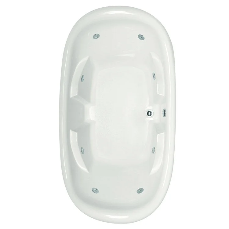 Combination Tub Designer Collection Natalie 78 x 44 x 24 Inch Drop-In Center Drain White Oval