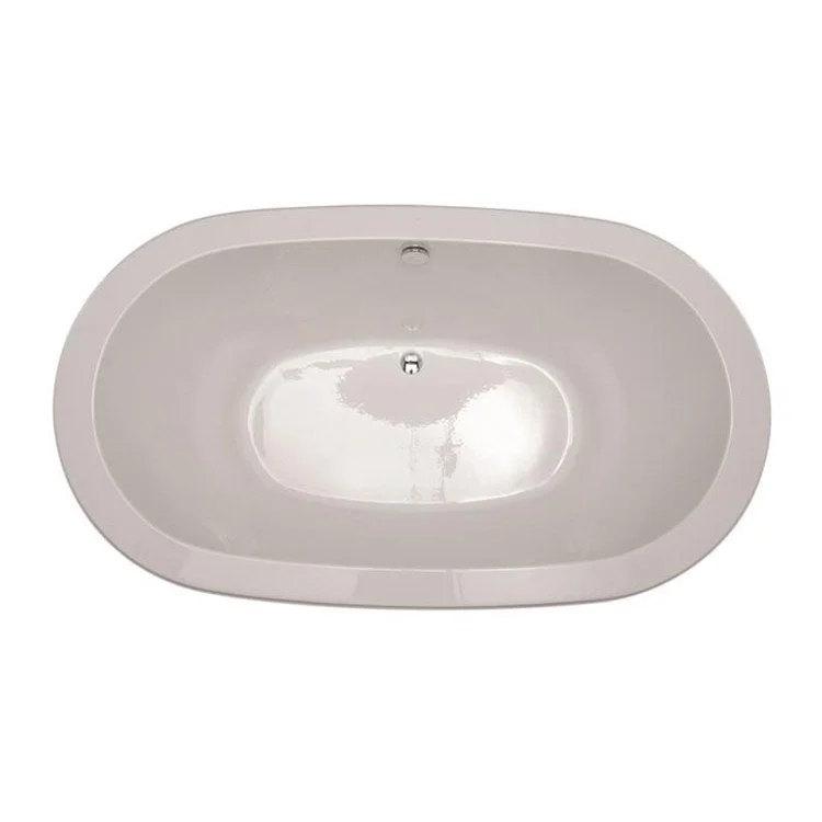 Combination Tub Designer Collection Noelle 70 x 40 x 24 Inch Drop-In Center Drain Biscuit Oval